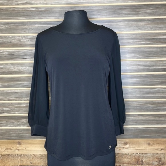 Calvin Klein Other - Calvin Klein Black Blouson Sleeve Top Small